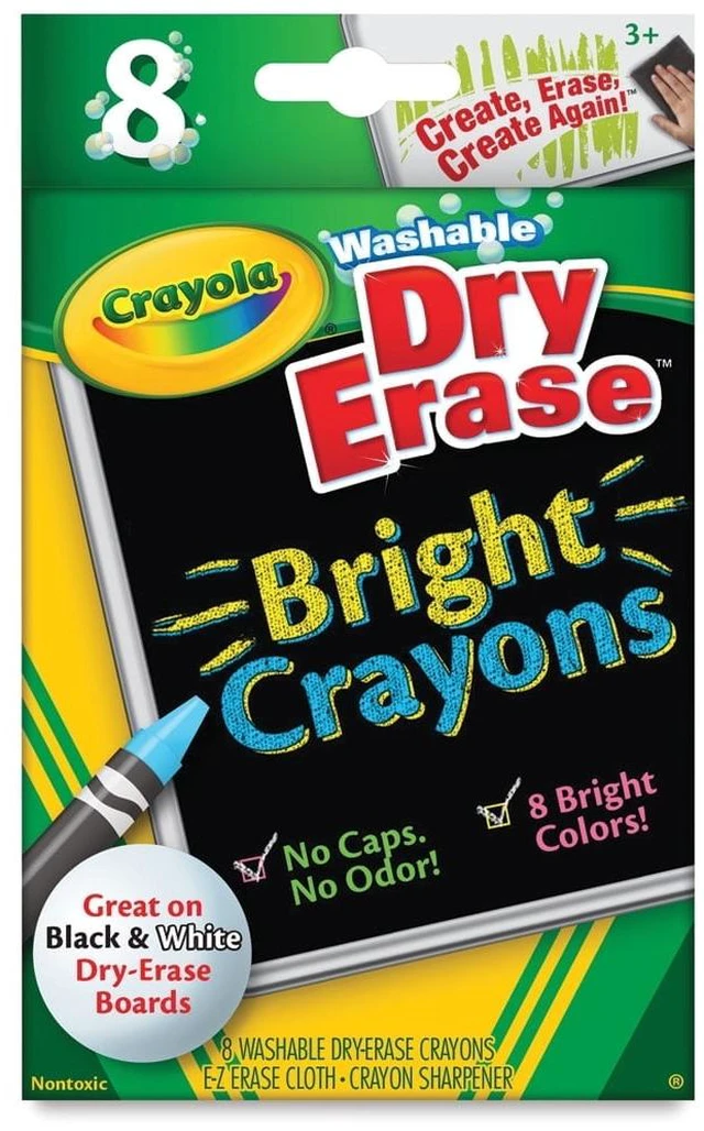 Main image of Crayola Toxic Washable Dry Erase Crayons, 8 Count