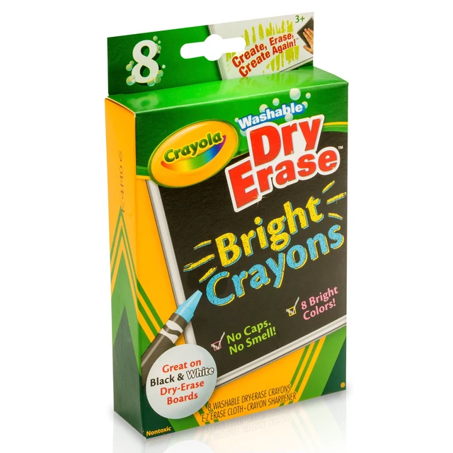 Alt view image 3 of 3 - Crayola Toxic Washable Dry Erase Crayons, 8 Count