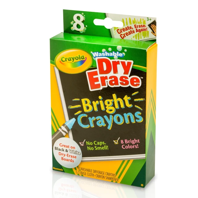 Alt view image 2 of 3 - Crayola Toxic Washable Dry Erase Crayons, 8 Count