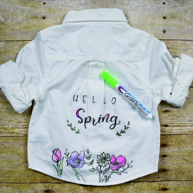 Alt view image 4 of 4 - Marvy Uchida Neon Graffiti 6-Piece Permanent Fabric Marker Set, Vibrant Colors