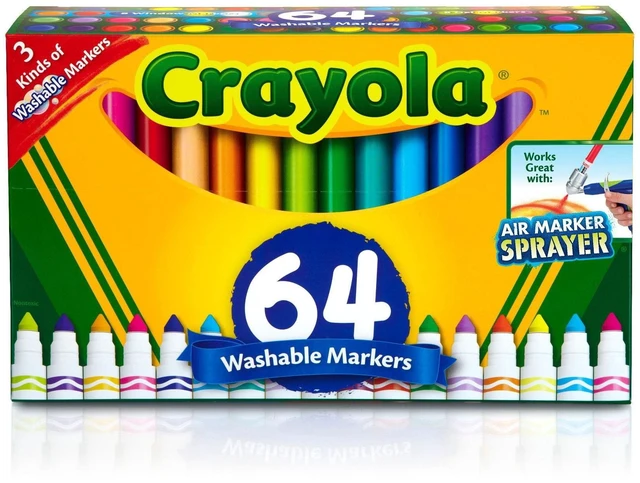 Main image of Crayola Washable Broad Line Markers with Gel FX Markers, 64 Count
