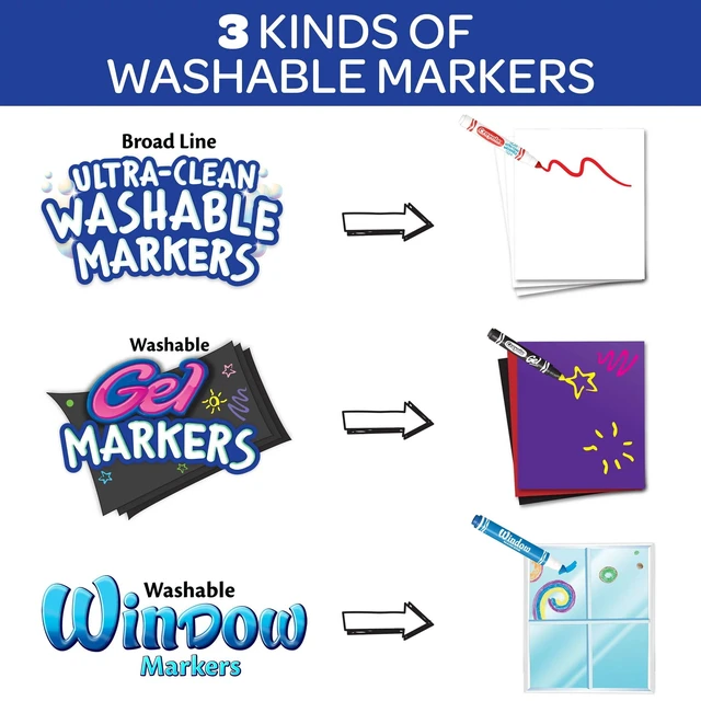 Alt view image 5 of 6 - Crayola Washable Broad Line Markers with Gel FX Markers, 64 Count