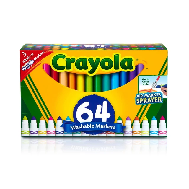 Alt view image 2 of 6 - Crayola Washable Broad Line Markers with Gel FX Markers, 64 Count