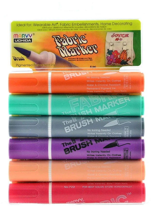 Main image of Marvy Fabric Markers, Set of 6, Pastel