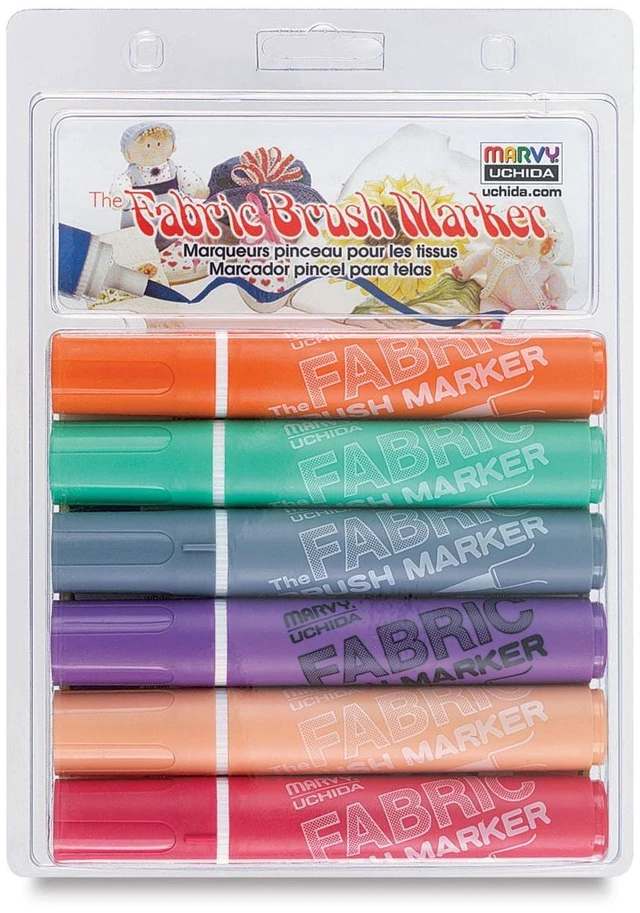 Alt view image 2 of 2 - Marvy Fabric Markers, Set of 6, Pastel