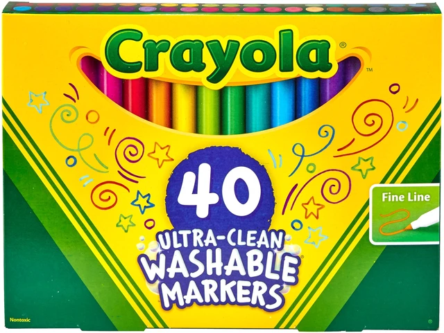 Alt view image 2 of 2 - Crayola Ultra-Clean Washable Classic Markers, Fine Point, Classic Colors, 40-Pack