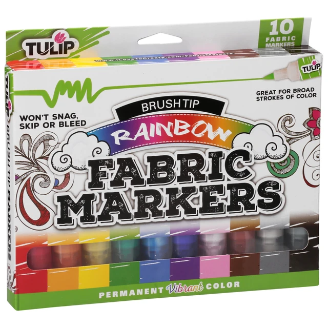Alt view image 2 of 5 - Tulip Fabric Markers Brush Tip, 10 Pack, Rainbow