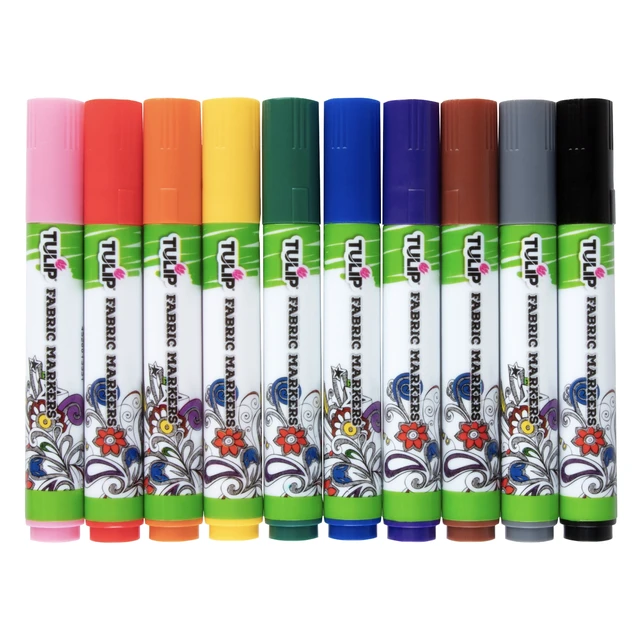 Alt view image 4 of 5 - Tulip Fabric Markers Brush Tip, 10 Pack, Rainbow