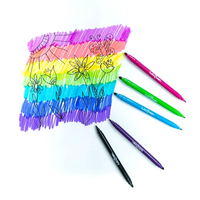 Alt view image 3 of 4 - Hello Hobby Dual Tip Markers, Brush and Fine Tips, Washable, Assorted Classic Colors, 12 Count