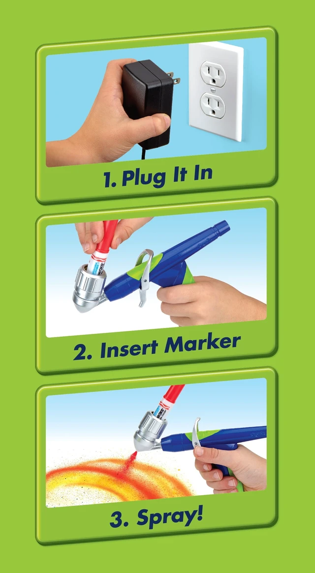 Alt view image 3 of 6 - Crayola Air Marker Sprayer, School Supplies, Painting Set, Washable Markers, Beginner Child