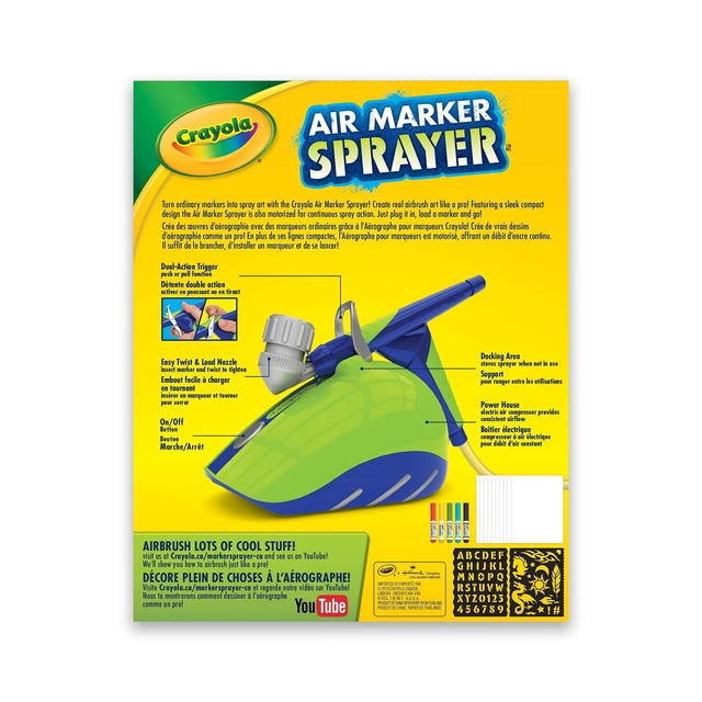 Alt view image 5 of 6 - Crayola Air Marker Sprayer, School Supplies, Painting Set, Washable Markers, Beginner Child