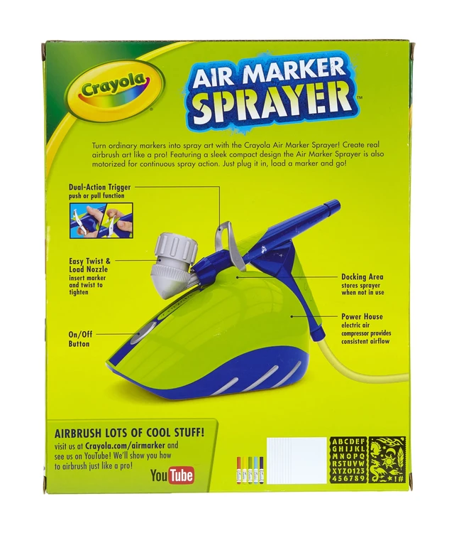 Alt view image 2 of 6 - Crayola Air Marker Sprayer, School Supplies, Painting Set, Washable Markers, Beginner Child