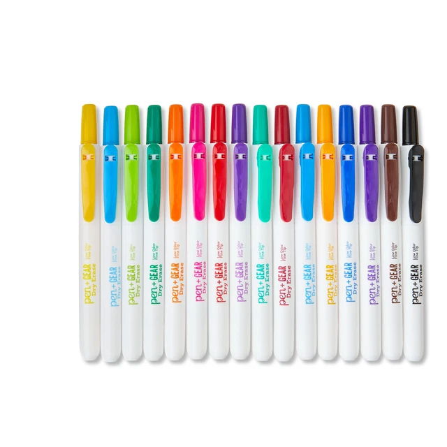 Alt view image 2 of 6 - Pen+Gear Low-Odor Retractable Dry Erase Markers, Fine Point, Multi Colors, 16 Count