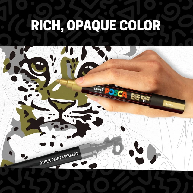 Alt view image 5 of 6 - Uni POSCA PC-5M Water-Based Paint Markers, Medium Reversible Tip, 1.8-2.5mm, Assorted Colors, 4 Count