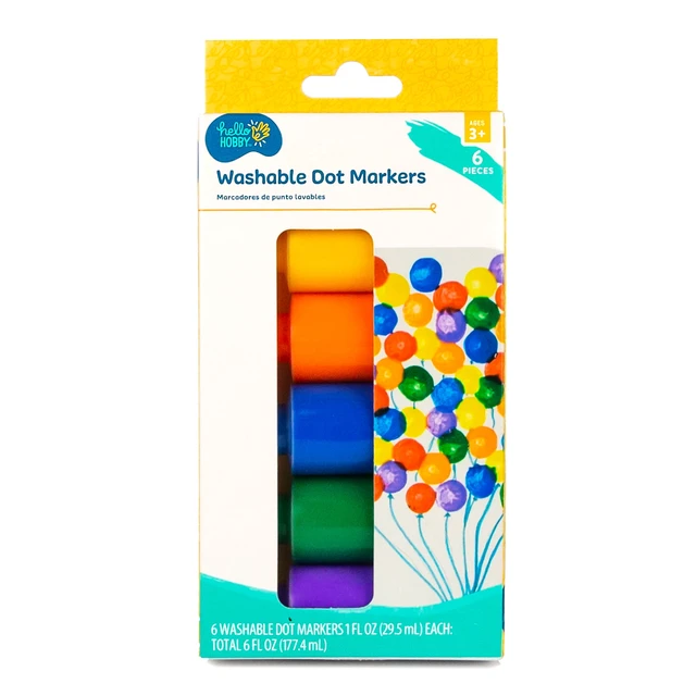 Alt view image 5 of 6 - Hello Hobby Washable Dot Markers, 2-Pack, 6 Primary Colors