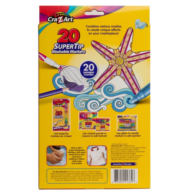 Alt view image 3 of 5 - Cra-Z-Art Washable Super Tip Art Markers, 20 Count (2 Pack)