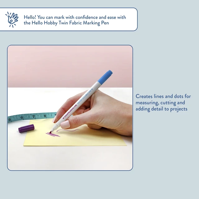 Alt view image 5 of 5 - Hello Hobby Twin Fabric Marking Pen, Purple and Blue, 1 Count