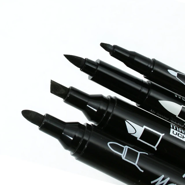 Alt view image 2 of 6 - 3 Pack Fabric Markers, Black Ink, 4-Pack with Assorted Tips, No Heat Set Required