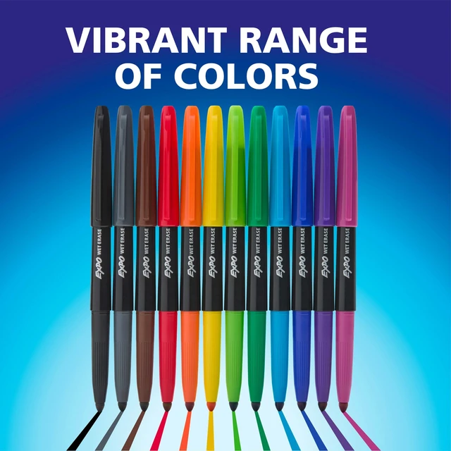 Alt view image 5 of 6 - EXPO Wet Erase Markers, Semi-Permanent, Fine Tip, Assorted, 4 Count