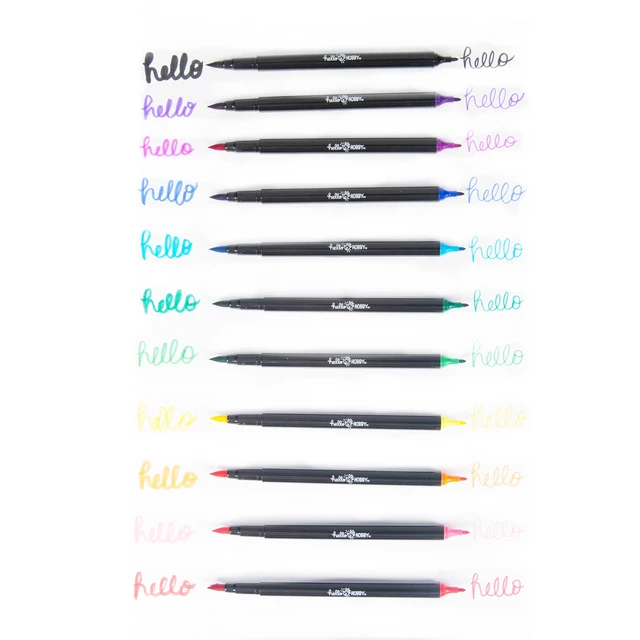 Alt view image 2 of 2 - Hello Hobby Dual-Tip Brush Markers & Fineliners, 12 Count, Assorted Classic and Primary Colors