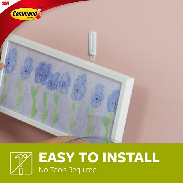 Alt view image 2 of 5 - Command Wire-Backed Picture Hanger, 5 Lbs, 3 Hangers, 6 Pairs Adhesive Strips