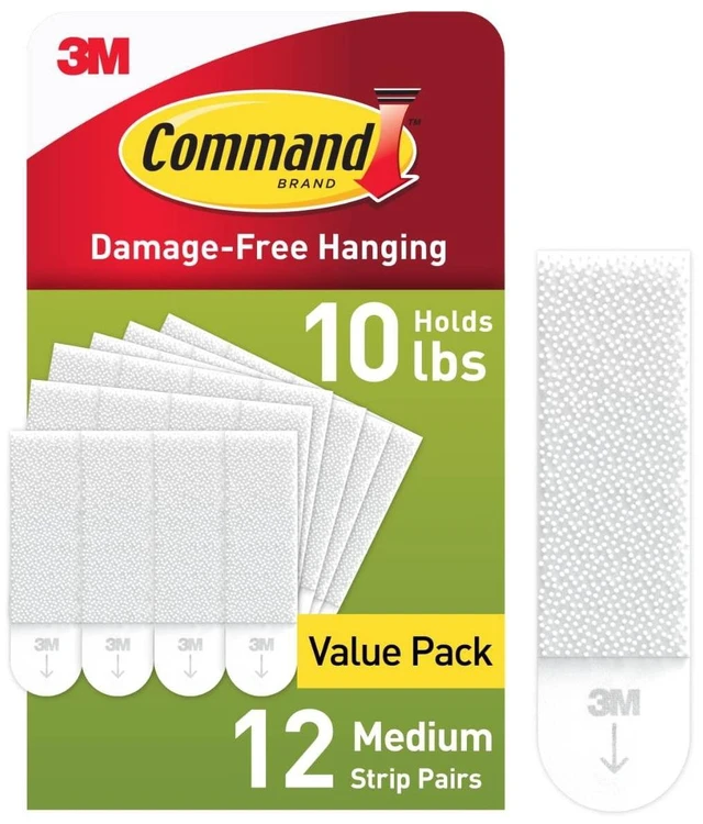 Main image of Command Medium Picture Hangers, 12 Pairs, Holds 10 lbs, White, Damage-Free Hanging