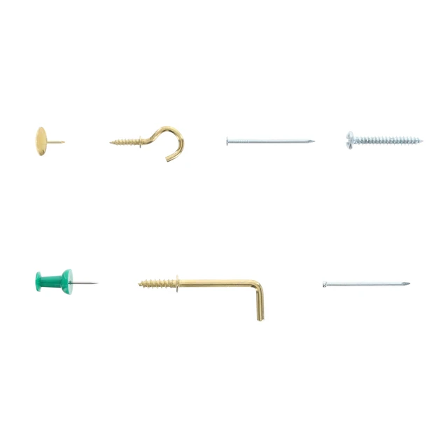 Alt view image 2 of 5 - Ook Picture Hanging Kit 230 Pack, 5 lbs, Steel, Zinc Finish/Brass, Assorted Colors