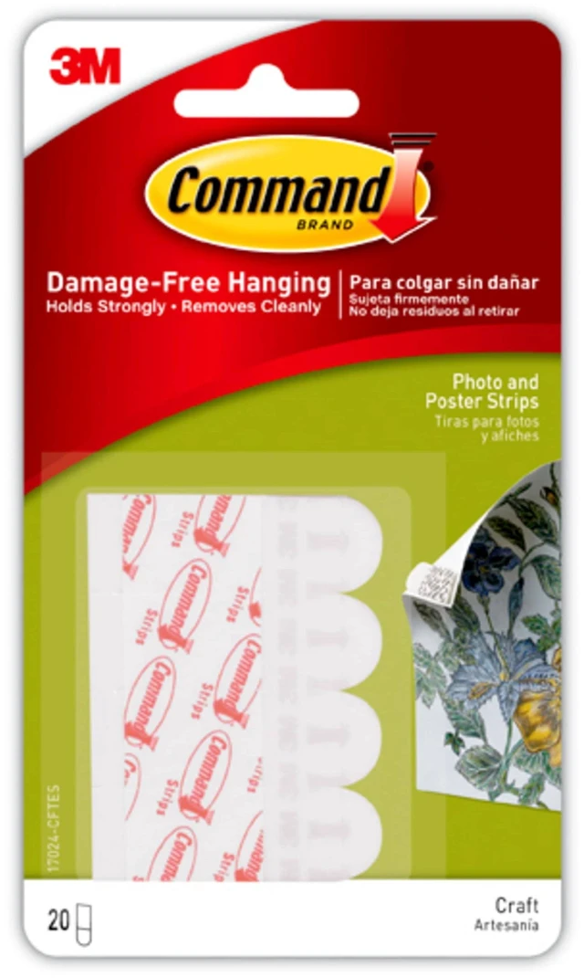 Main image of Command Small White Poster Strips, 20-Piece, 2-Pack
