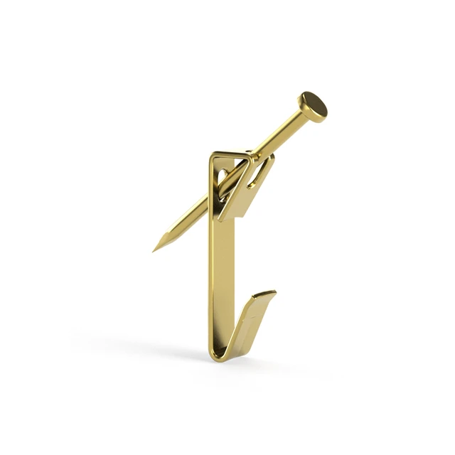 Alt view image 3 of 6 - Ook Picture Hangers 30lbs Steel Picture Hooks, Brass, Gold, 40 Pack