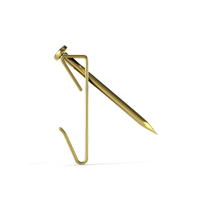 Alt view image 6 of 6 - Ook Picture Hangers 30lbs Steel Picture Hooks, Brass, Gold, 40 Pack