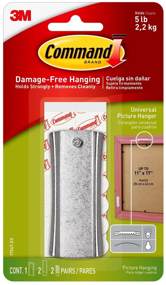 Main image of 3M Command Sawtooth Sticky Nail Hanger, Removable, 2 Pack
