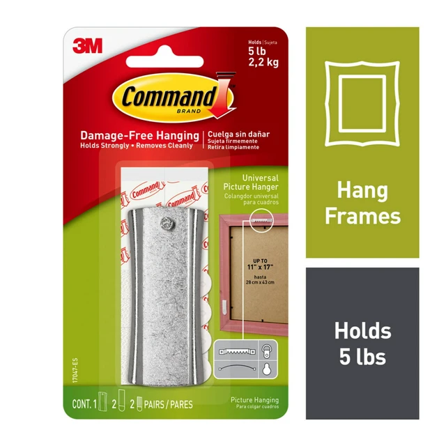Alt view image 2 of 2 - 3M Command Sawtooth Sticky Nail Hanger, Removable, 2 Pack