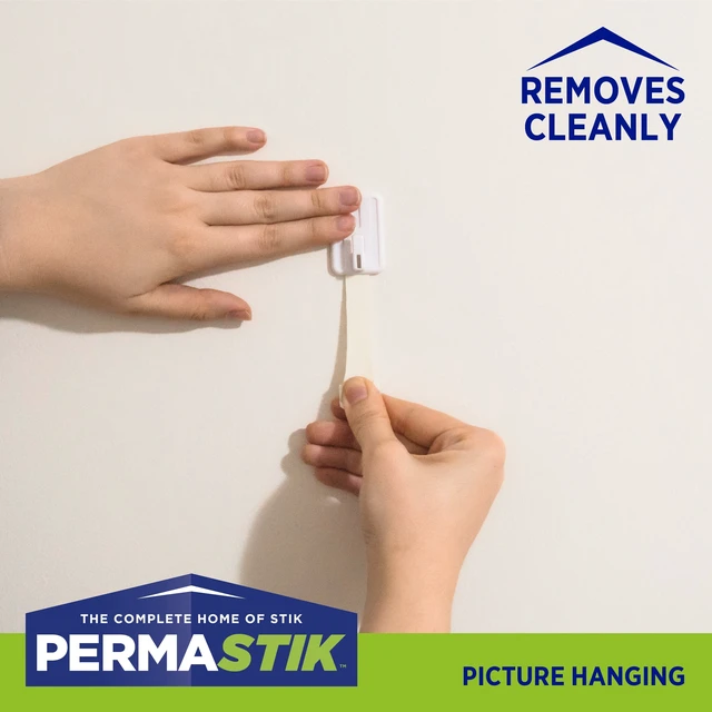 Alt view image 3 of 7 - Permastik Small Adhesive Picture Hooks, Rental Safe, 9 Pack, Holds up to 1.65 lbs