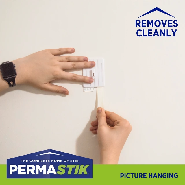 Alt view image 7 of 7 - Permastik Extra Large Adhesive Picture Hooks, Rental Safe, Holds up to 7.7 lbs (3 Pack)