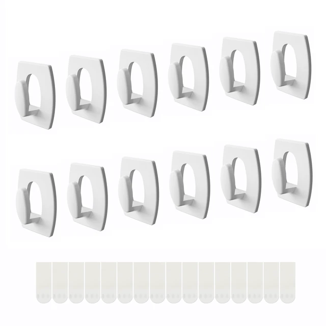 Alt view image 5 of 5 - Pen+Gear Mini Wall Hooks, Heavy-Duty Plastic Adhesive, Damage Free, White, 12 Count