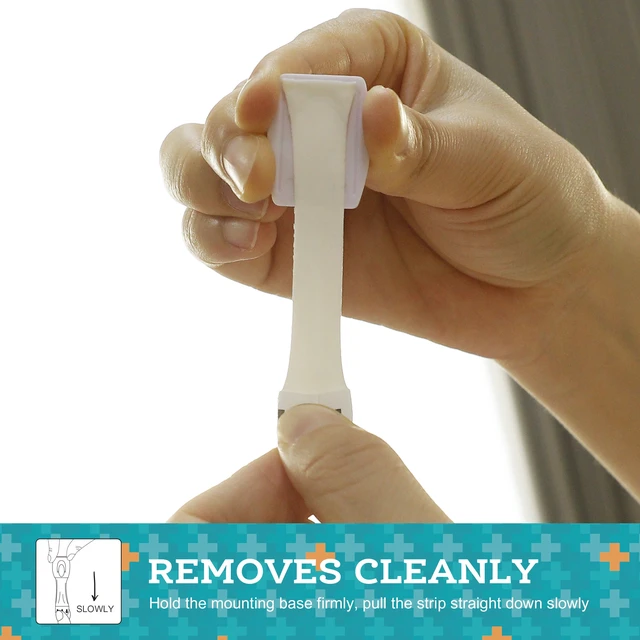 Alt view image 2 of 5 - Pen+Gear Mini Wall Hooks, Heavy-Duty Plastic Adhesive, Damage Free, White, 12 Count