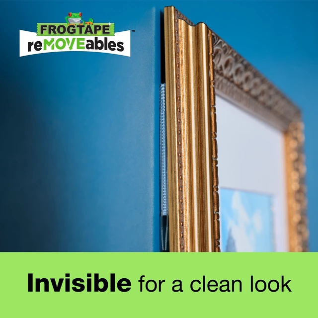 Alt view image 6 of 6 - FrogTape reMOVEables Large Clear Picture Hanging Strips, 12 Pairs
