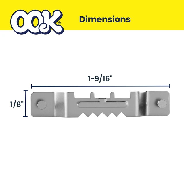 Alt view image 4 of 6 - Ook Sawtooth Picture Hangers ReadyNail Small Self-Leveling Steel Zinc Finish Silver (4-Pack)
