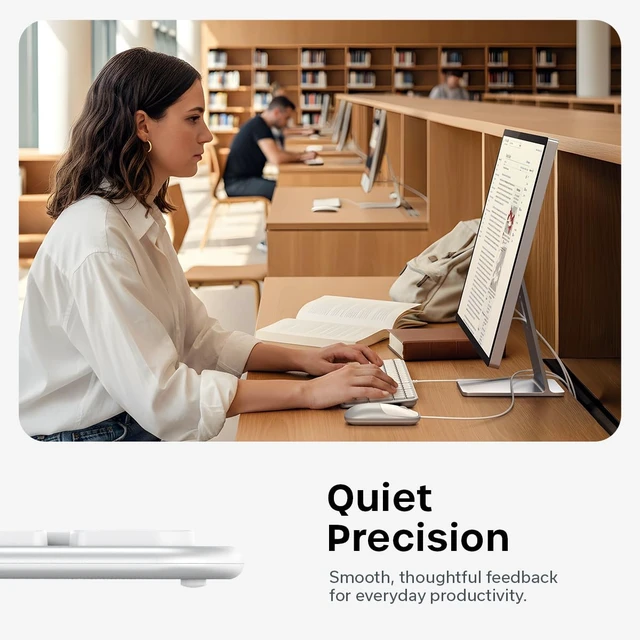 Alt view image 6 of 7 - Slim LX3 Wired Keyboard, Cross-Platform OS Switching, Silver | Full-size layout, USB-C or USB-A connectivity, for Mac and PC setups
