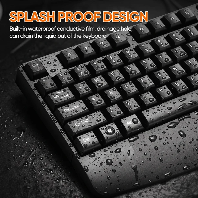 Alt view image 5 of 7 - Wired Keyboard and Mouse Combo with Palm Rest,Full-Sized Ergonomic Computer Keyboard and Optical Wired Mouse for Windows, Mac OS Desktop/Laptop/PC-Black