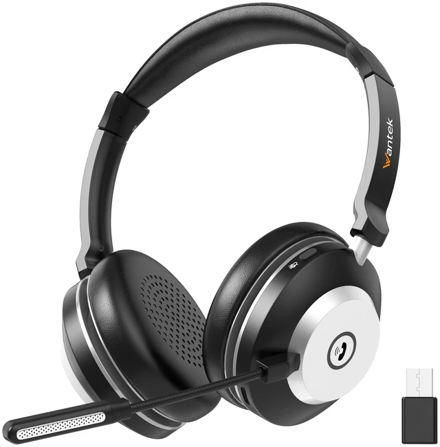 Main image of Wireless Headset with Mic for Work,Bluetooth Headphone with Noise Cancelling Microphone,2.4G USB Dongle & Mic Mute for Laptop/Computer/Cell Phones/Office/Remote Work/Call Center/Zoom/Teams/Skype