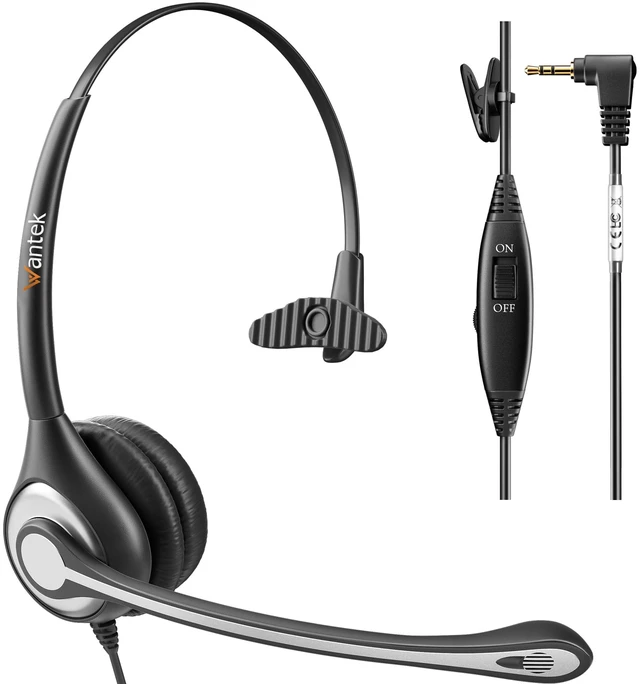 Main image of 2.5mm Telephone Headset with Mic Noise Cancelling, Office Phone Headset Compatible with AT&T ML17929 Panasonic Vtech RCA Uniden Cisco SPA Grandstream Polycom Cordless Dect Phones(A600F)