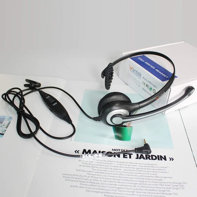 Alt view image 6 of 7 - 2.5mm Telephone Headset with Mic Noise Cancelling, Office Phone Headset Compatible with AT&T ML17929 Panasonic Vtech RCA Uniden Cisco SPA Grandstream Polycom Cordless Dect Phones(A600F)