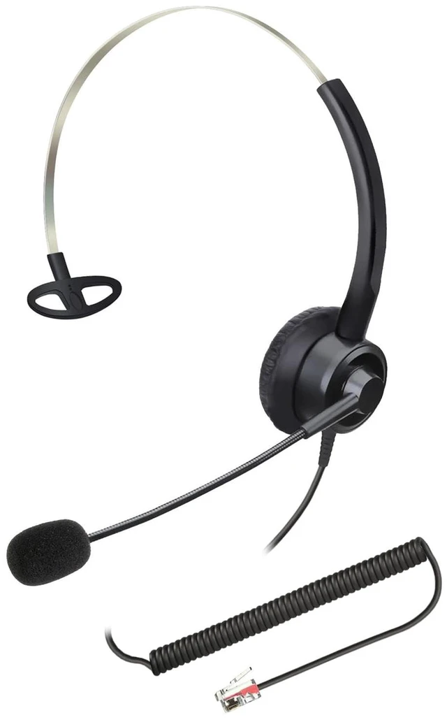 Main image of Phone Headsets RJ9 with Noise Cancelling Mic for Polycom VVX Phones | Office Telephone Headset, Works with Polycom VVX201 VVX250 VVX350 VVX311 VVX310 VVX400 VVX410 VVX411 VVX500 Landline Phones