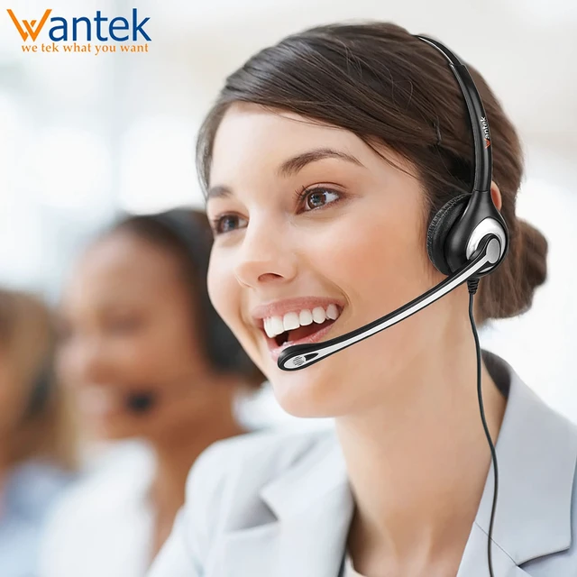 Alt view image 2 of 7 - Phone Headset with Microphone Noise Cancelling, RJ9 Office Telephone Headsets Compatible with Yealink T20P T21P T26P T23G T46G T48G T42S T46S Avaya 1608 9608 9611 Grandstream Panasonic Snom