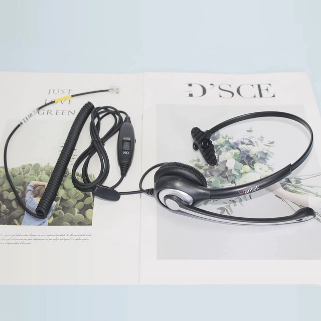Alt view image 7 of 7 - Phone Headset with Microphone Noise Cancelling, RJ9 Office Telephone Headsets Compatible with Yealink T20P T21P T26P T23G T46G T48G T42S T46S Avaya 1608 9608 9611 Grandstream Panasonic Snom