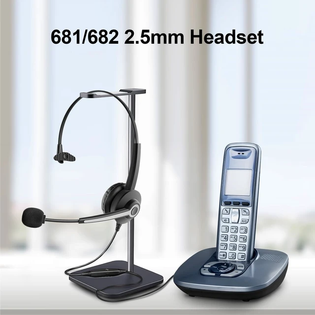 Alt view image 5 of 7 - Phone Headset 2.5mm Jack with Microphone & Volume Control, Noise Cancelling Telephone Headsets for Panasonic Vtech AT&T, Cisco, Polycom, Gigaset Cordless Landline Office PhonesBlack