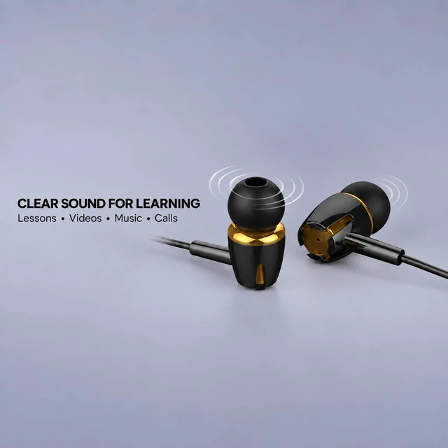Alt view image 2 of 7 - Wired Earbud 5 Pack 3.5mm Plug, Stereo Headphone with Microphone, K1 | Bass-heavy sound in-Ear, Tangle-Free design Eearphones for iPhone, Android, Smartphone, iPod iPad MP3 Fits All 3.5mm Jacks