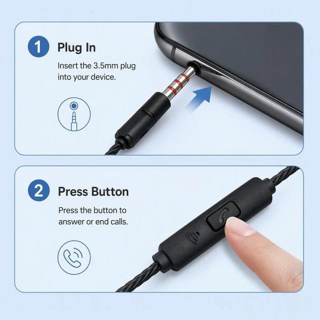 Alt view image 3 of 7 - Wired Earbuds Headphones 6 Pack with Microphone Fits All 3.5mm Devices | Heavy Bass Earphones,Bulk Earbuds with Noise Isolating, Compatible with iPhone,iPad and Android Devices, MP3
