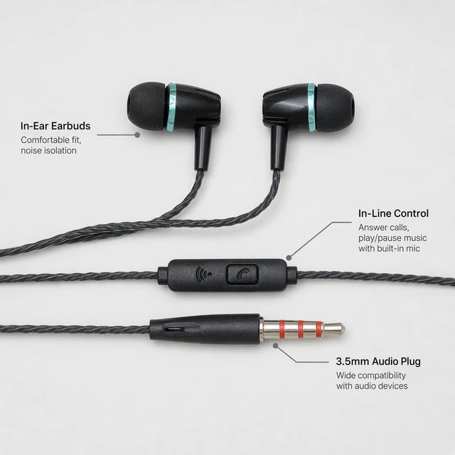 Alt view image 4 of 7 - Wired Earbuds Headphones 6 Pack with Microphone Fits All 3.5mm Devices | Heavy Bass Earphones,Bulk Earbuds with Noise Isolating, Compatible with iPhone,iPad and Android Devices, MP3